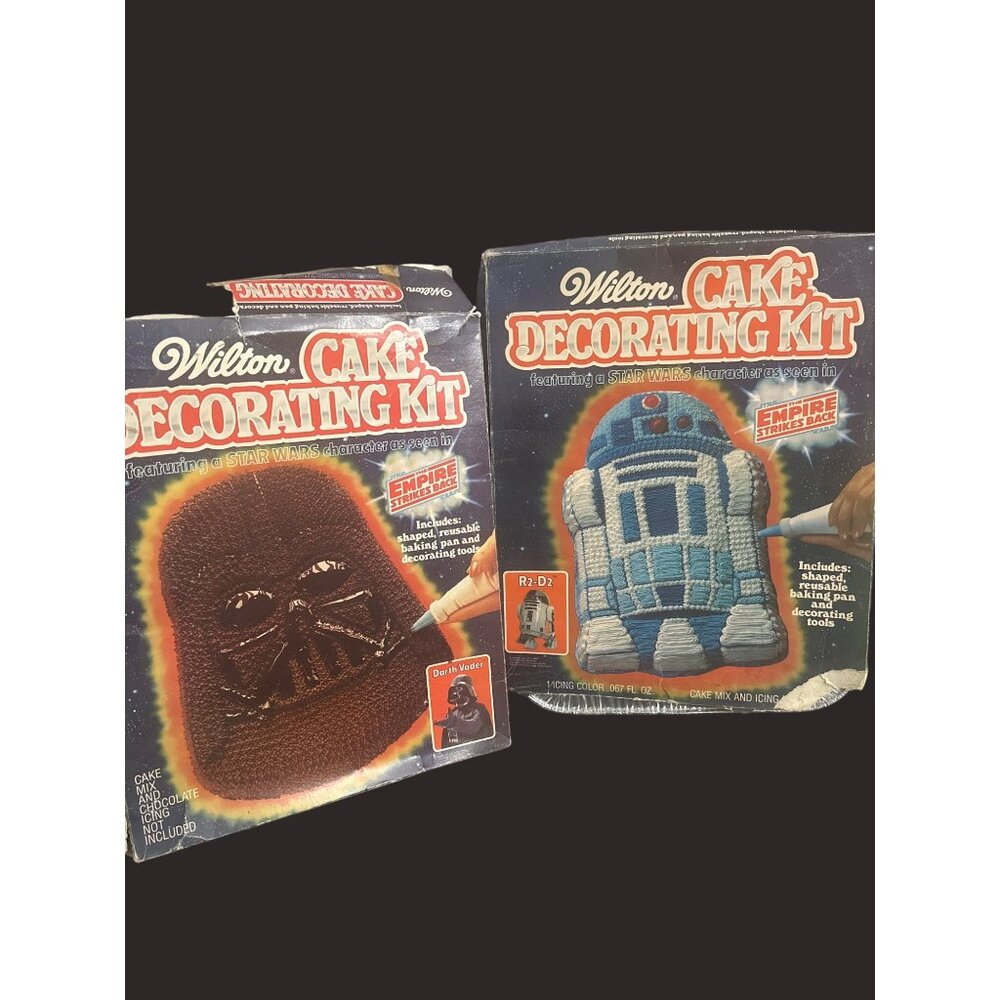 Wilton 1980 Star Wars Darth Vader R2-D2 Cake Decorating Kit Cake‎ Pans